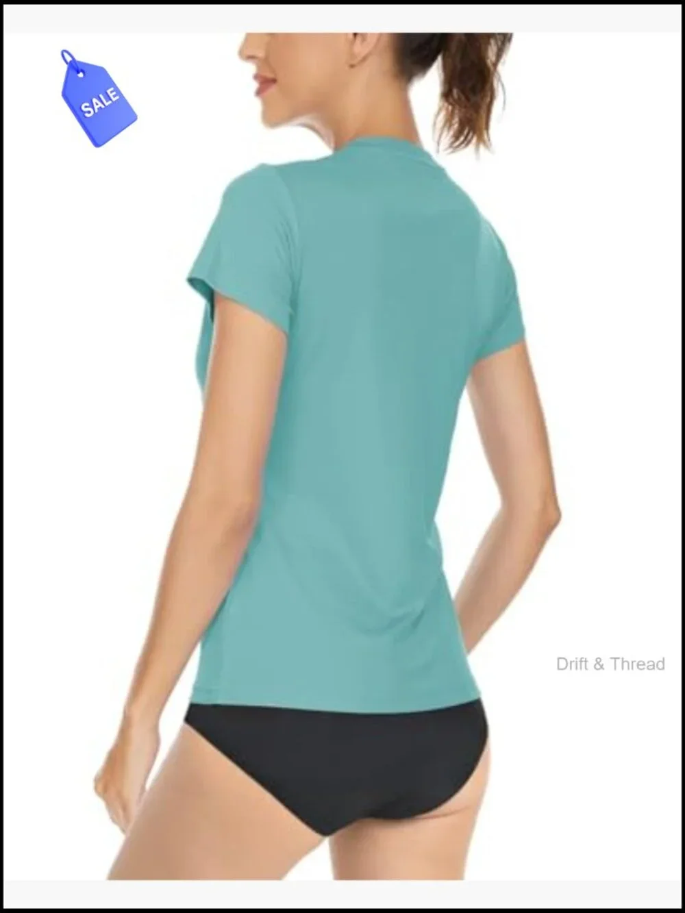 UPF 50+ Sun Protection Rash Guard Short Sleeve Swim Tee Quick Dry Lightweight